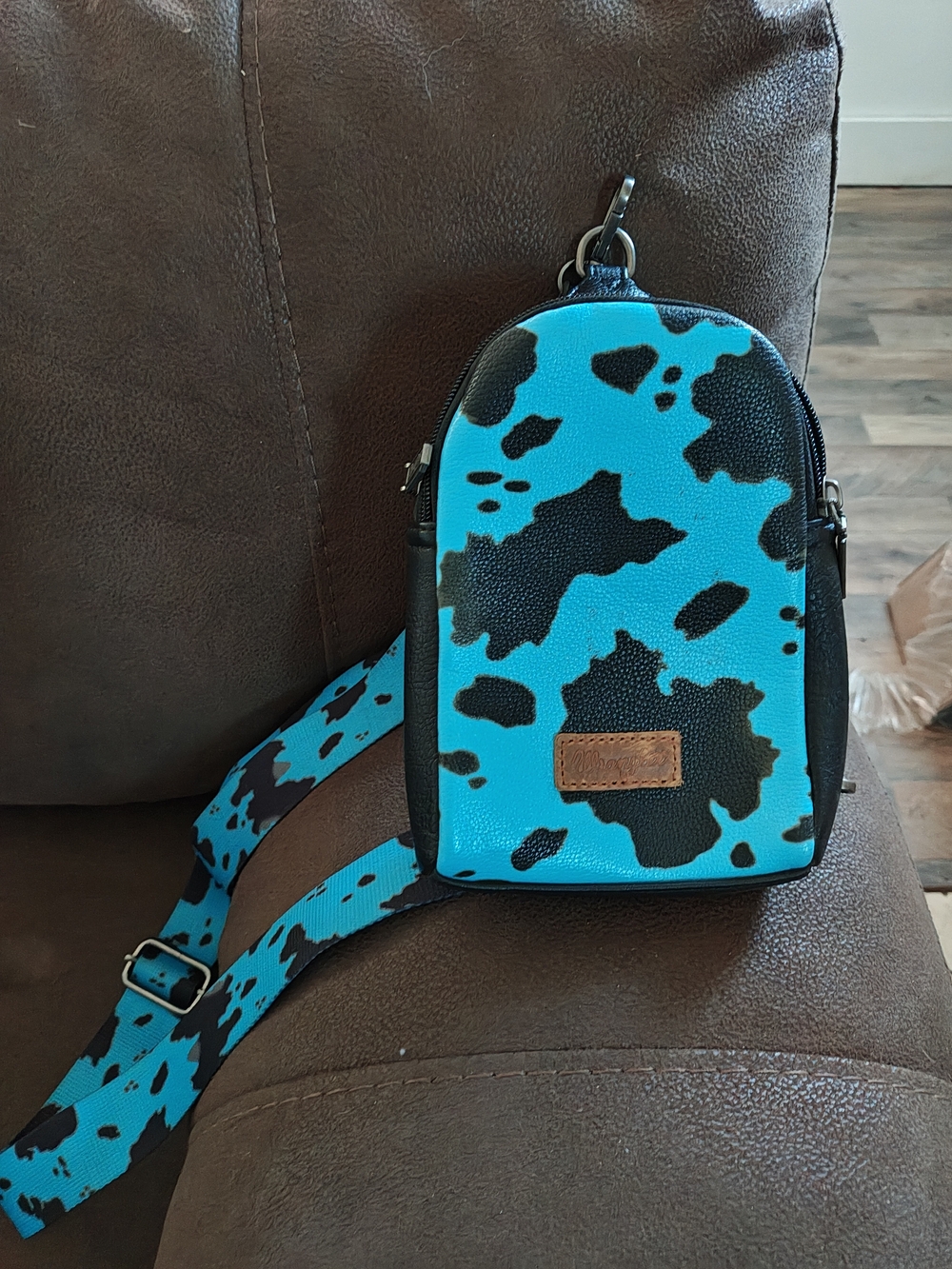 Wrangler Turquoise and Black Crossbody Bag and Cow Print Crossbody Wrangler.